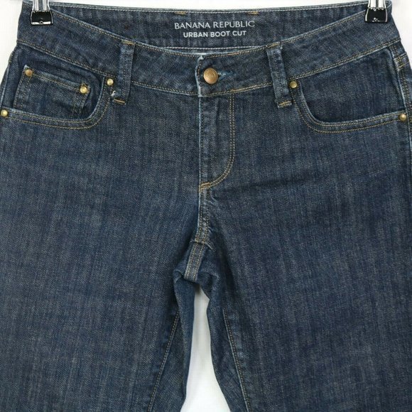 Banana Republic Urban Boot Cut Jeans Stretch Dark 2 - Picture 6 of 10